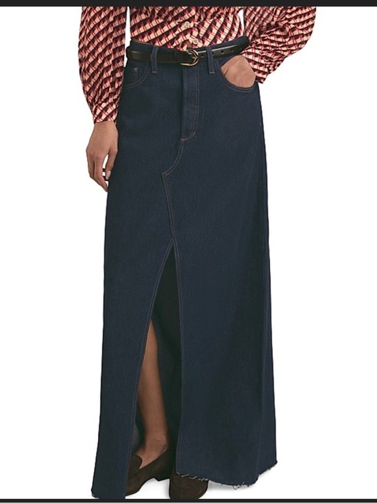 Favorite Daughter Dresses & Skirts - Favorite Daughter Sunny Denim Maxi Skirt Dark Wash Button Fly Size 28 NWT